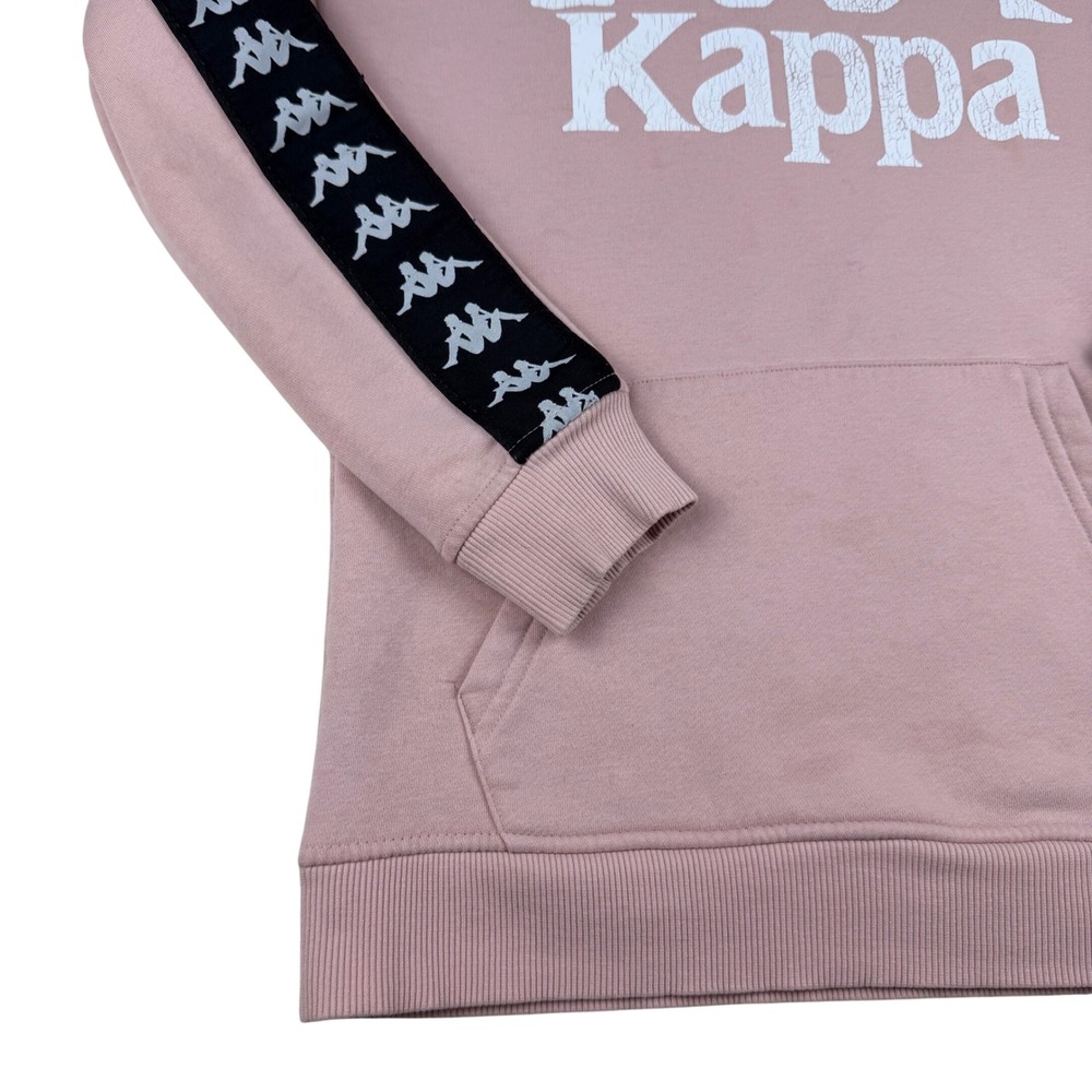 Kappa Pink Hoodie Women's Medium Logo Tape Hooded Sweatshirt Casual Streetwear - Picture 2 of 12